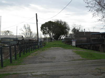 Houses built on levees in the Sacramento-San Joaquin Delta