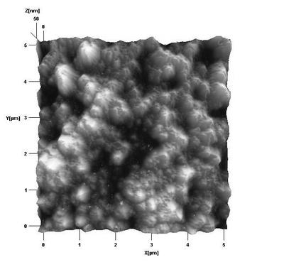 Figure 1. Atomic Force Microscopy (AFM) image of griseofulvin nanoparticles produced using the Emulsion-Diffusion process