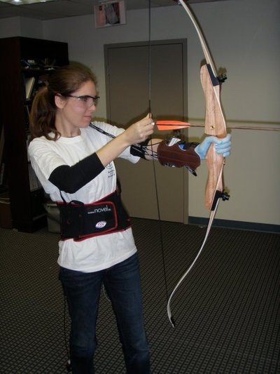 Kes Schroer was fitted with the Pliance sensor system as a test subject for Andrew Zipkin’s research into hand stabilization during archery.